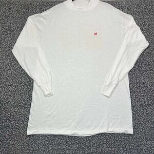 Vintage Mistral Logo‎ Shirt XXL White Long Sleeve Mock Neck Deadstock New 2XL